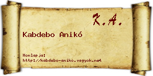 Kabdebo Anikó névjegykártya