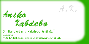 aniko kabdebo business card